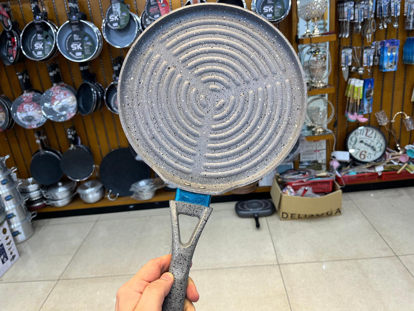 26cm Non Stick Marble Coated Signature Grill Pan - Grey