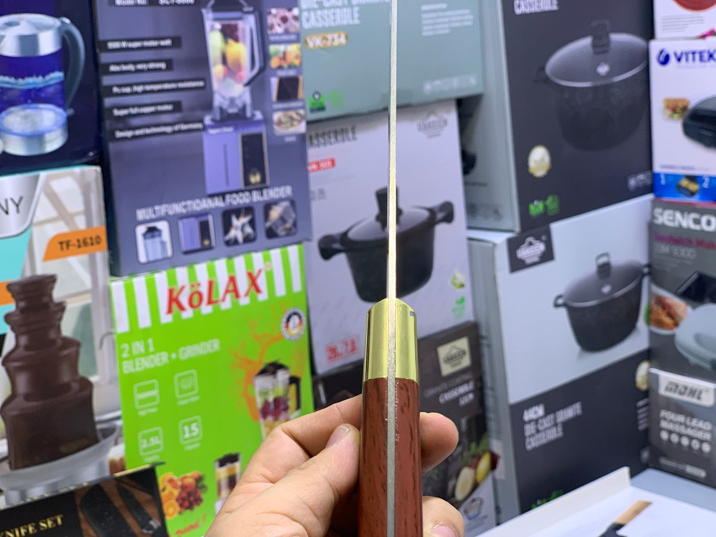 Single Knife set with Wooden and Golden handle