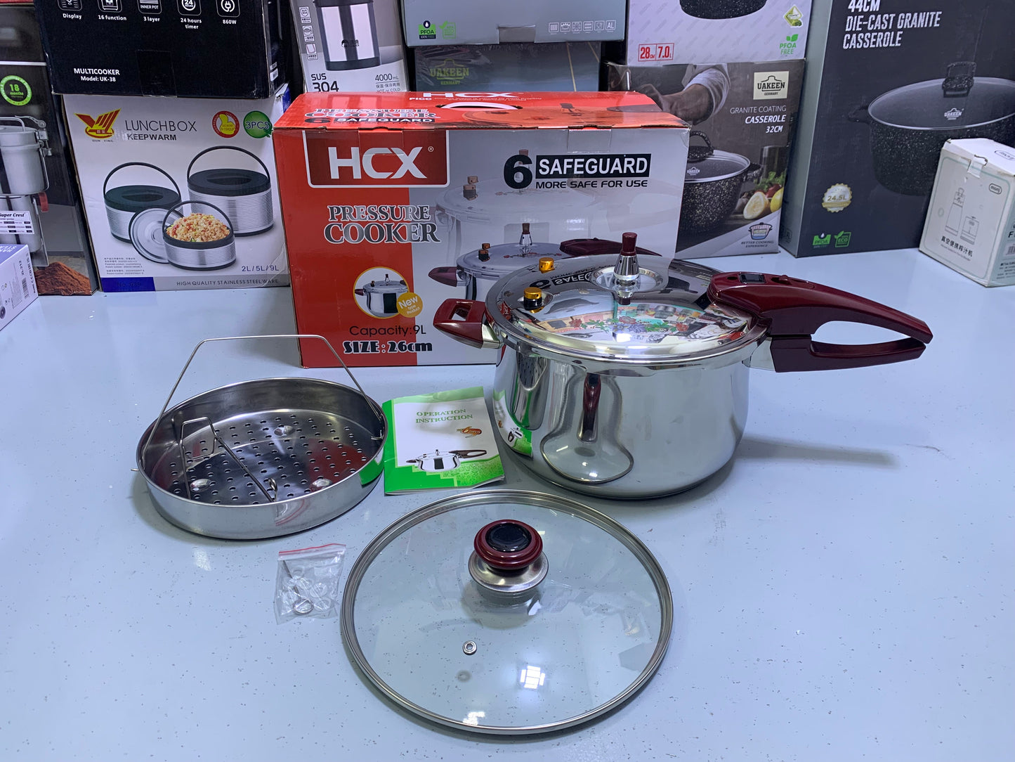 6 Safeguard HCX 3 in 1 Pressure Cooker Stainless Steel