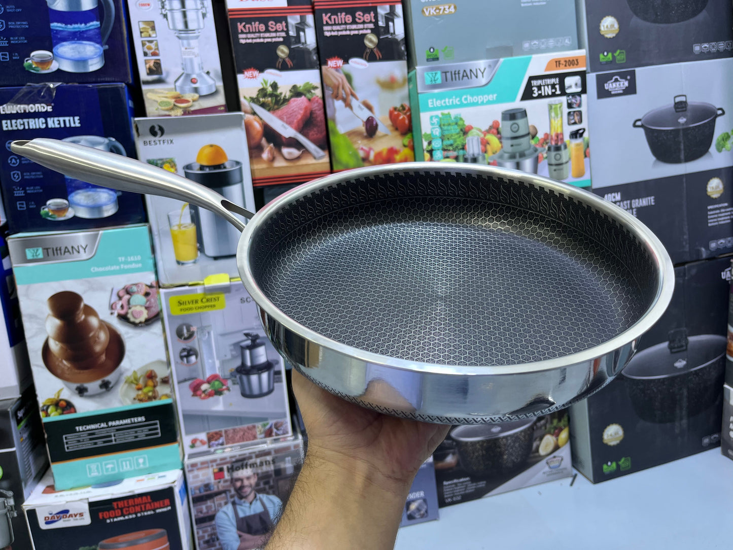 Honeycomb Fry Pan 316 | laser coated – Nonstick, (Without Lid)