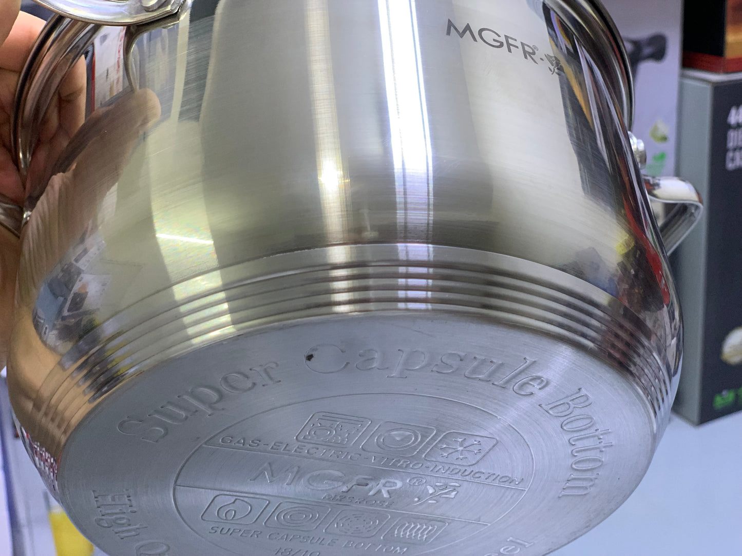 MGRF 12 Pieces Cookware Set Stainless Steel 18/10 Super Capsule Bottom