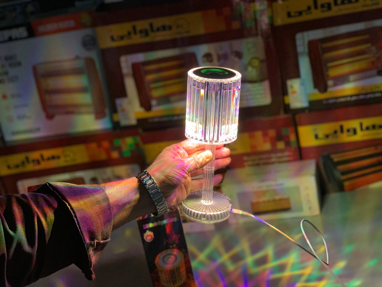 LED Crystal Light with Bluetooth speaker 2 in 1 Bedroom decor lamp