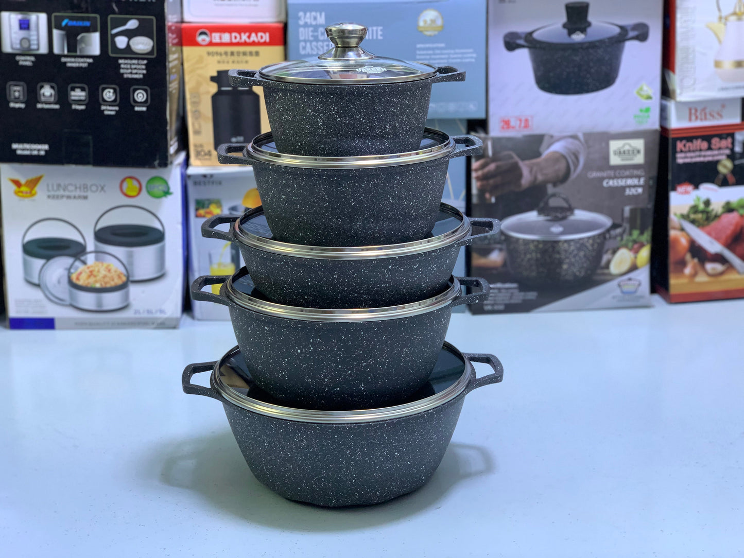 Uakeen 10 Pieces Cookware Set|Die-Cast Aluminum