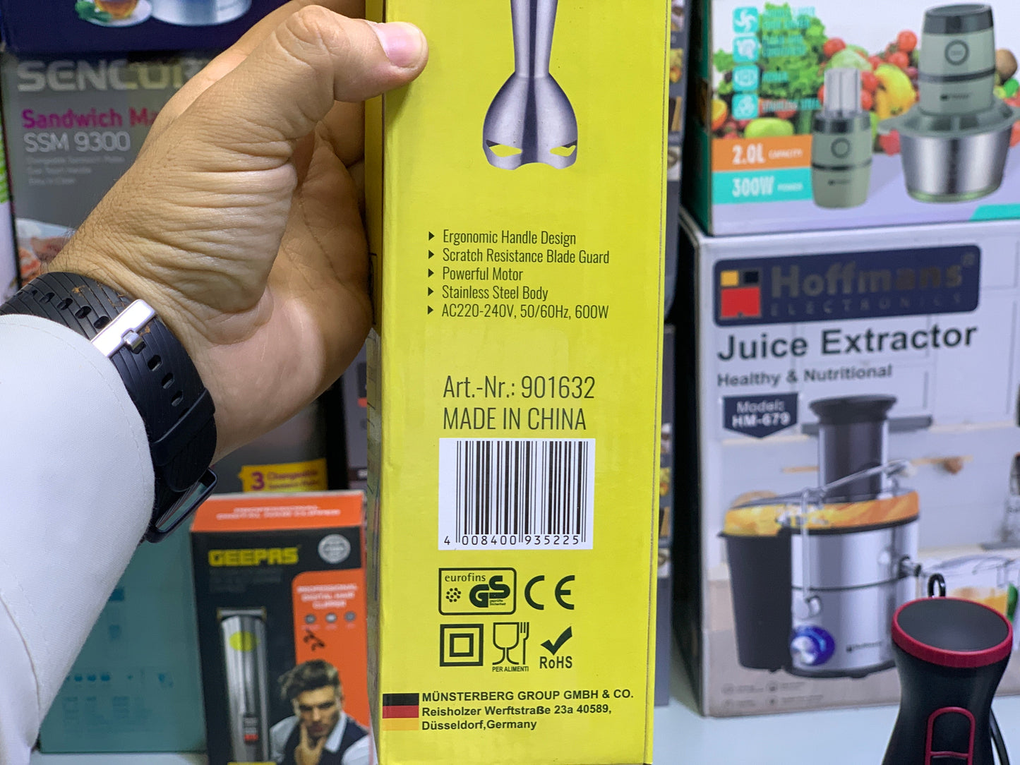 Kolax Hand Blender Stainless Steel 600w