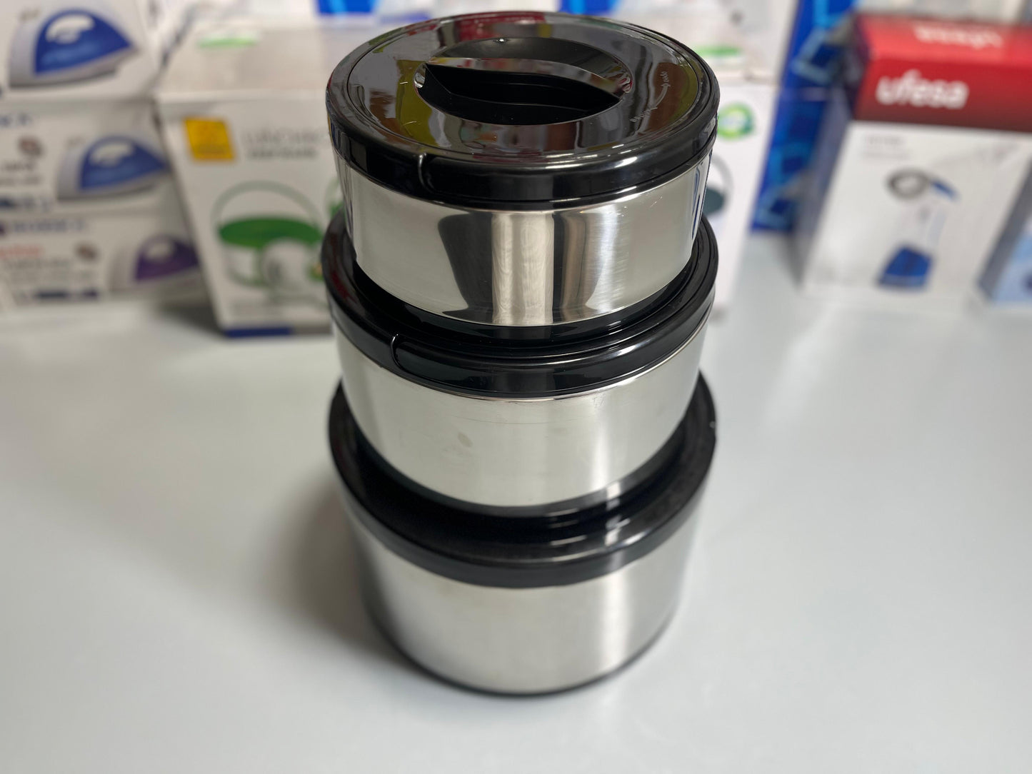 Imported Premium 3-Piece Lunch Box Set (2L, 4L, 8L)