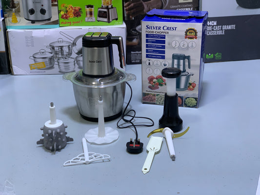 Silver crest 8 in 1 Food Chopper , Lasi Maker and Manual Chopper Full Copper Motor