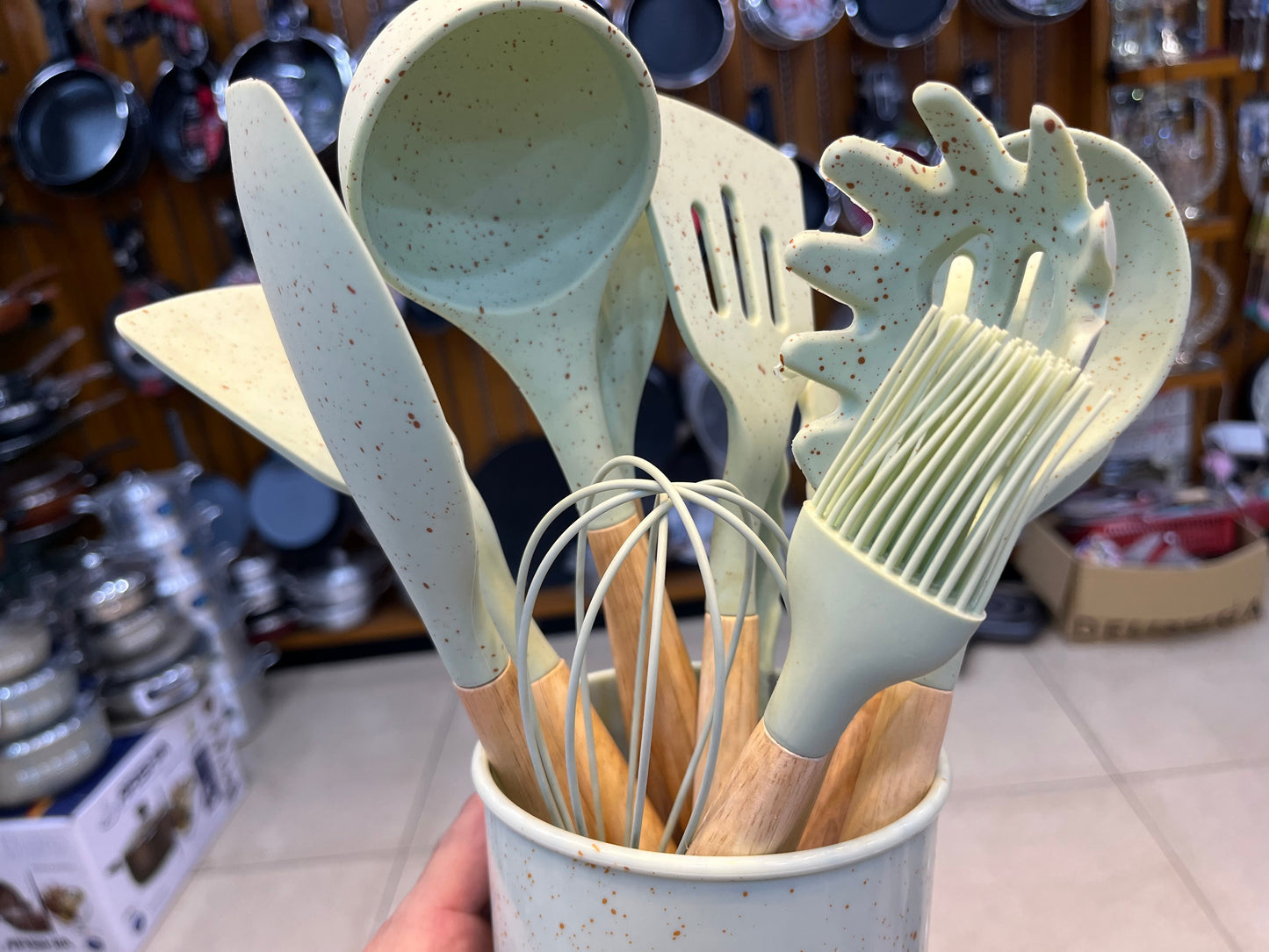 German Technology Made 12 Pieces Kitchen Silicon  Utensils Set