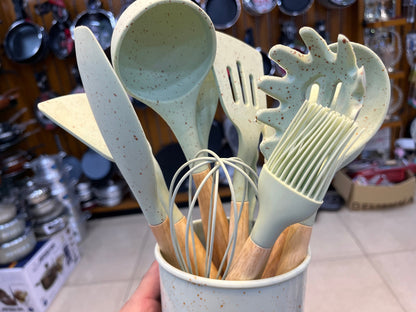 German Technology Made 12 Pieces Kitchen Silicon  Utensils Set