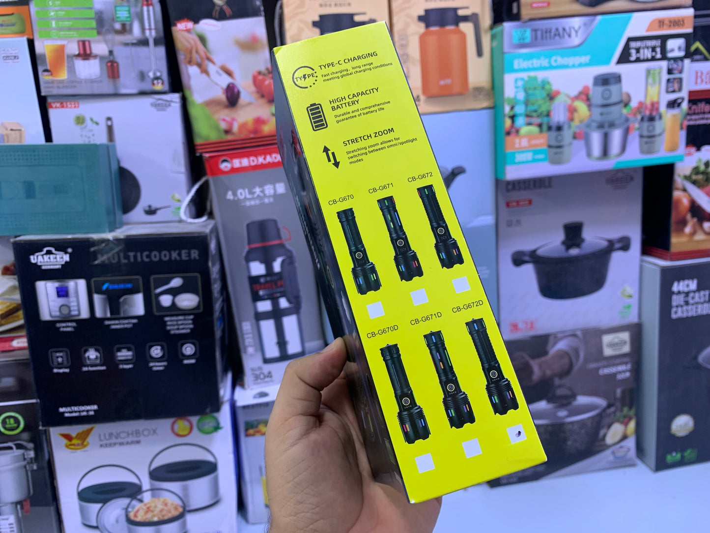 COBA Handheld Torch Model: CB-G672D USB Rechargeable Flashlight