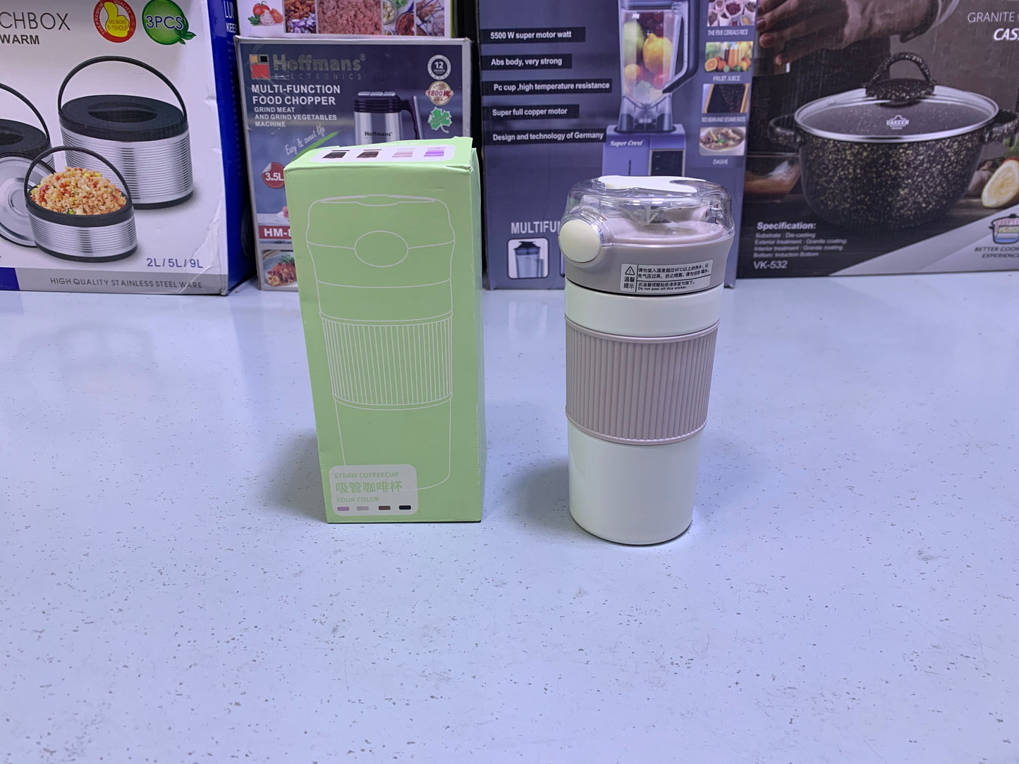 Straw Coffee Cup Stainless Steel SUS 304 400ml