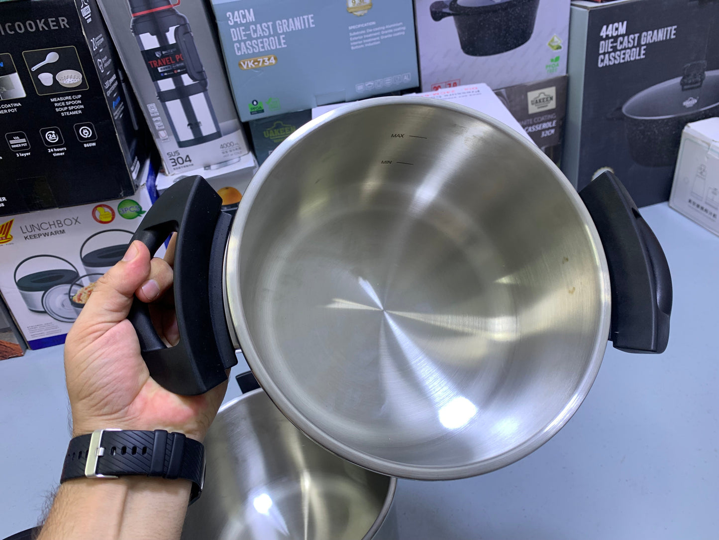 Hannover 3 in 1 18/10 Stainless Steel Pressure Cooker 6L and 8L