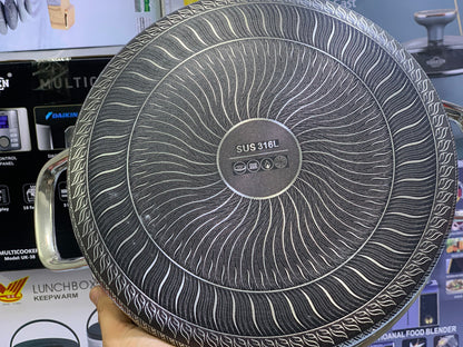 Laser Coating Shallow Casserole Honeycomb pattern And Non Stick (Size:26cm)