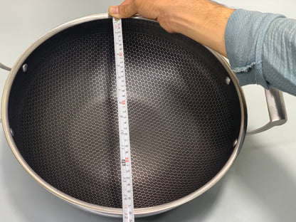 HoneyComb Laser Coating deep karahi/Handi , Stainless Steel