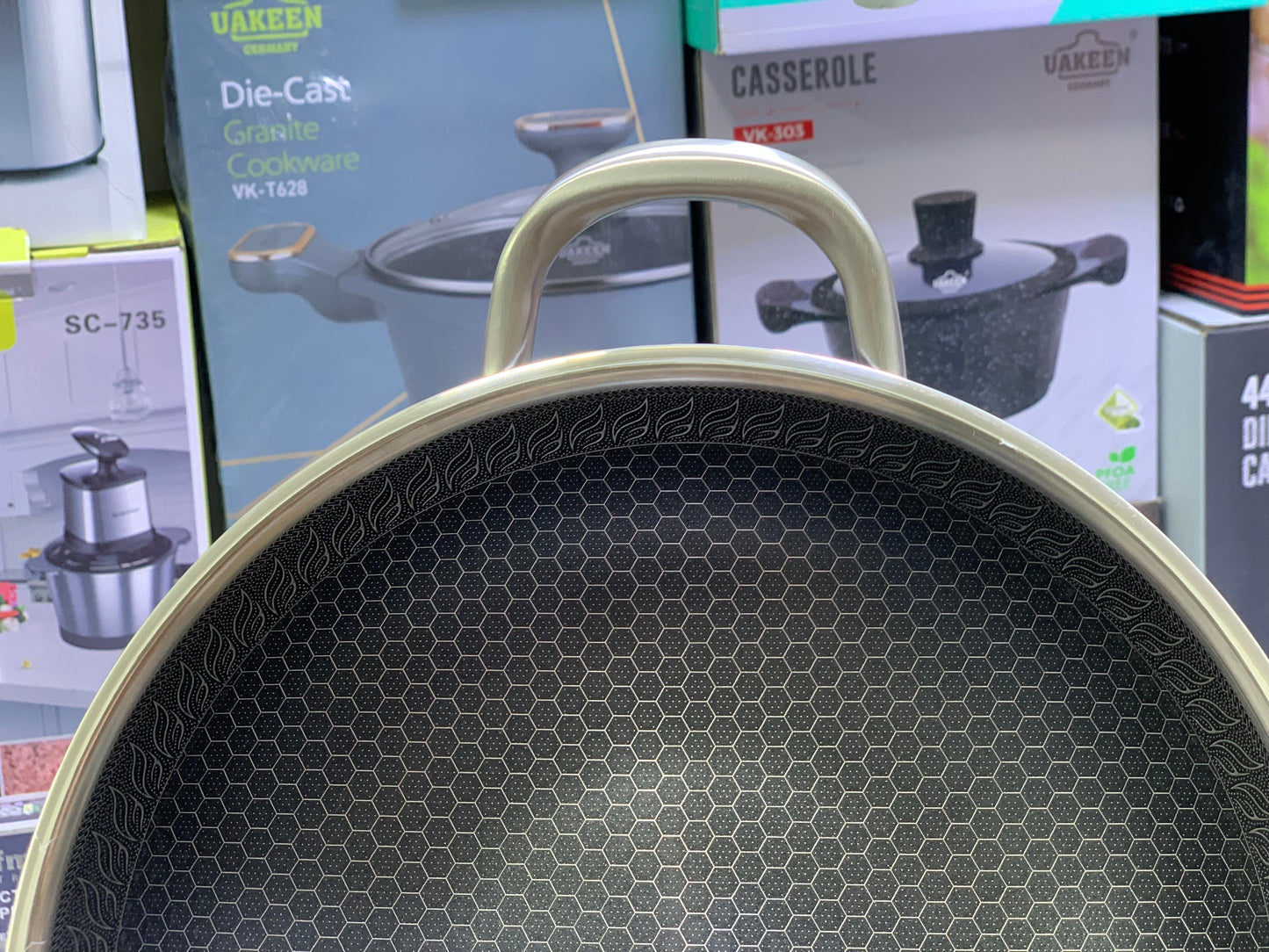 Laser Coating Shallow Type Casserole Handi- Shape Stainless Steel (Size:26cm)