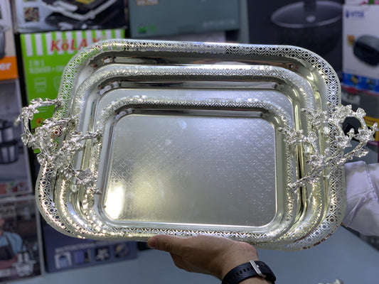 Stainless steel Tray set Model H-3 Silver