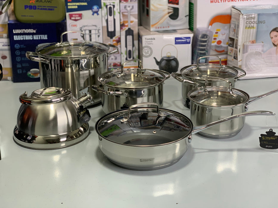 Zepter Brand 12 Pieces Cookware Set Stainless Steel