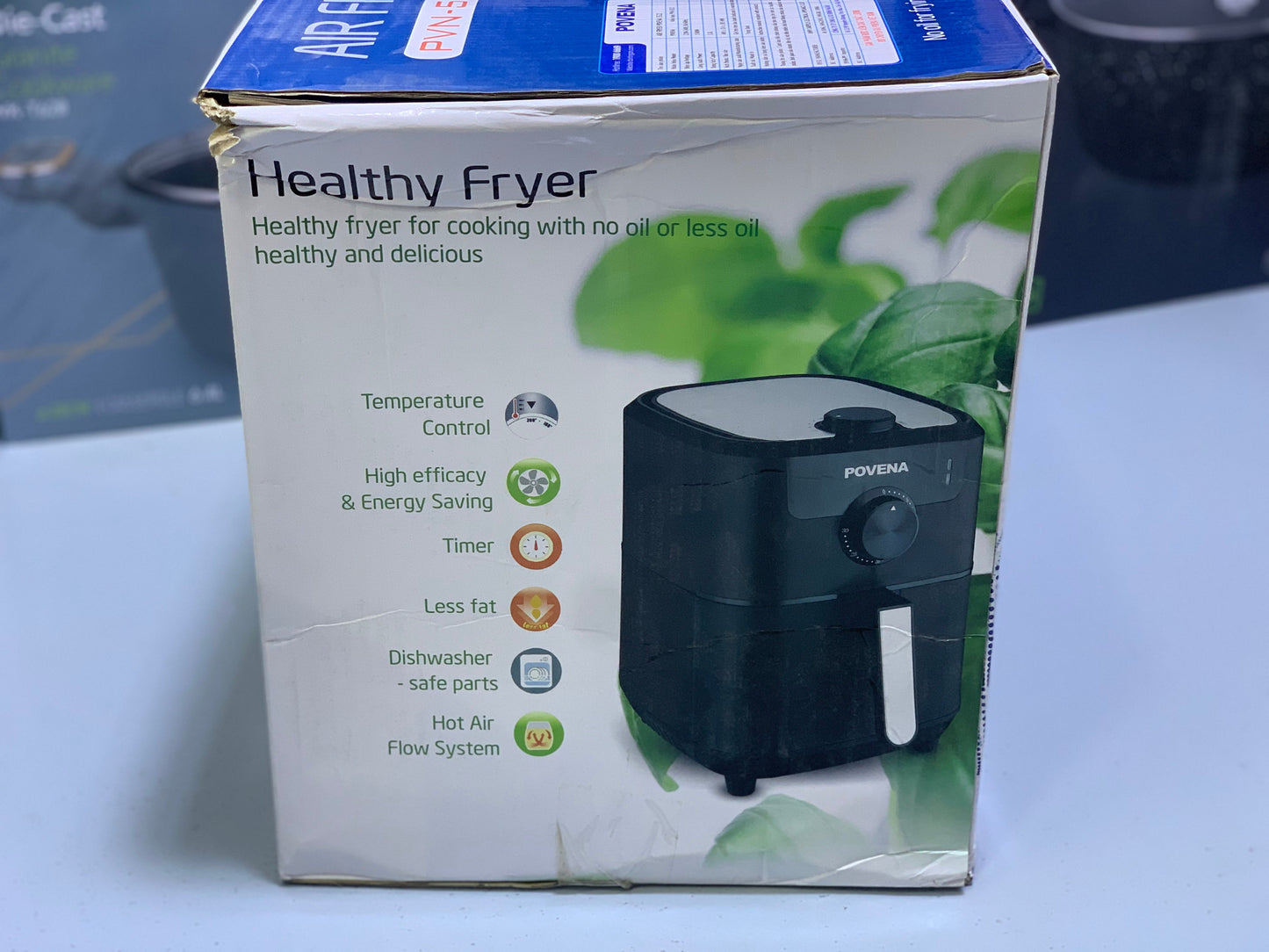Povena Healthy Air Fryer 5.5L capacity Temperature Control |