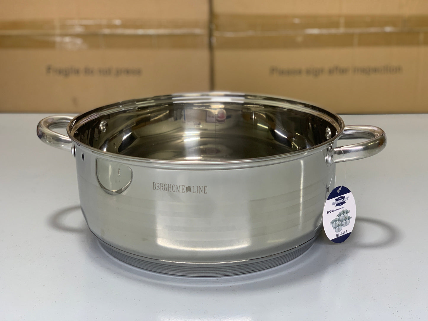 BERGHOME 8PCS Cookware Set | 8 Pieces Stainless Steel Cookware Set