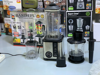 Bardefu 3-in-1 Blender, Chopper & Grinder – 2.5L | 9500W Copper Motor | Model: BF-5040