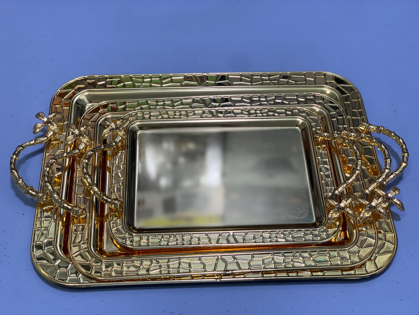 Stainless steel Golden Tray set Model H-1 Golden