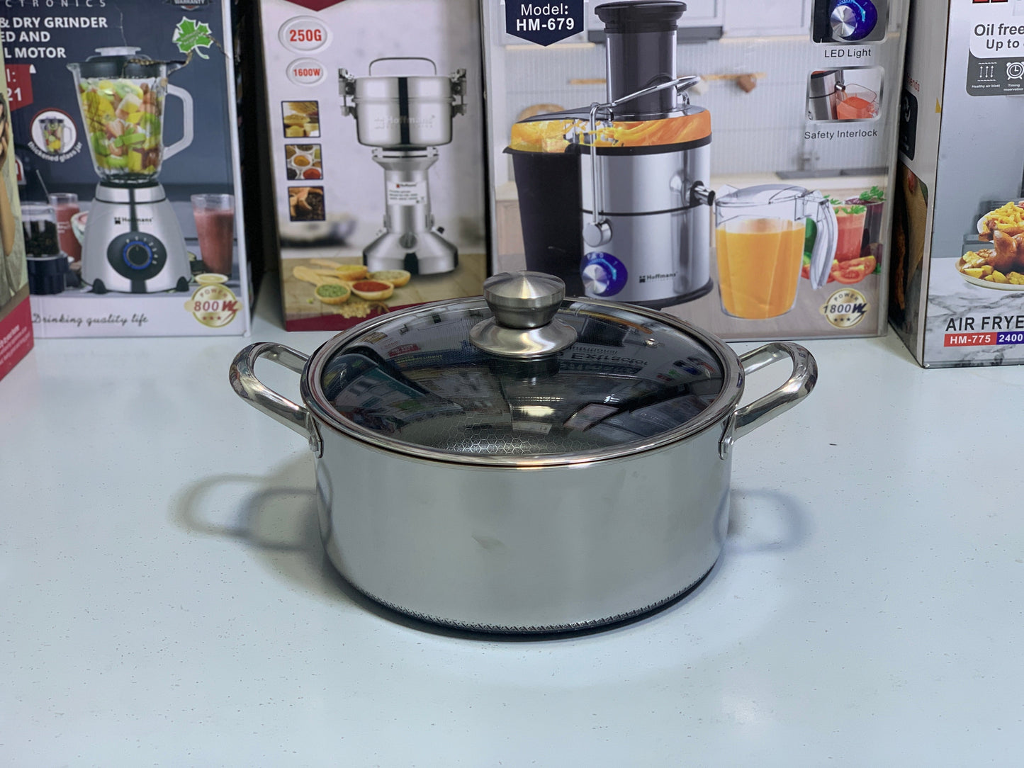 Laser Coated deep casseroles Set Non Stick BIG Sizes 30cm For 3KG, 32cm For 4K and 34cm For 5KG