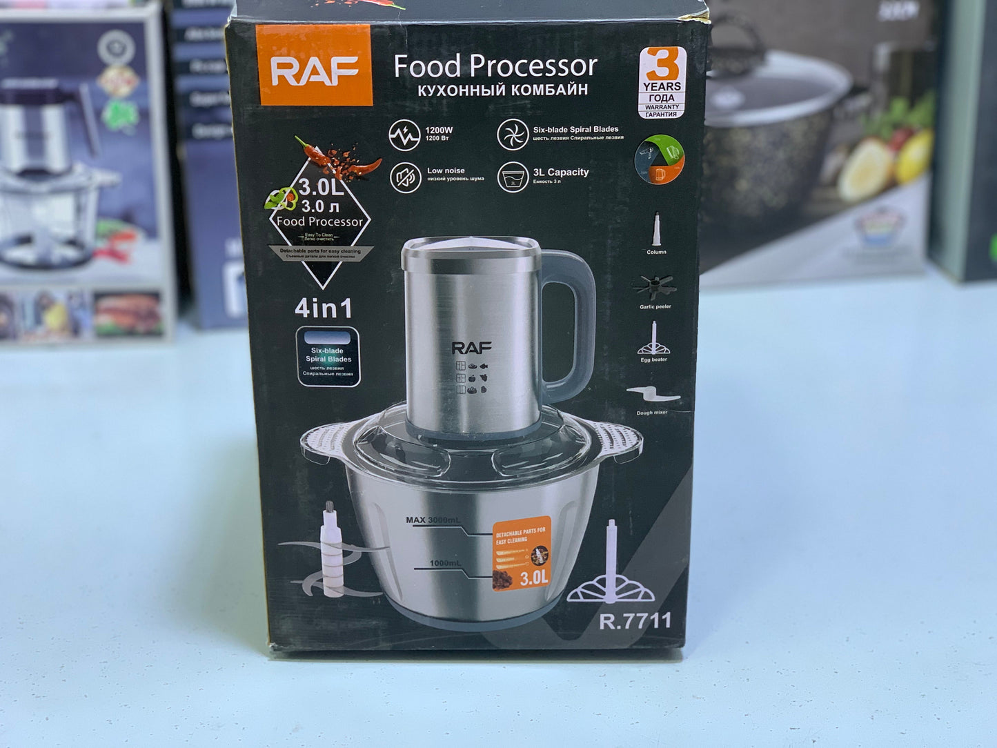 RAF Food Chopper 3L and 1200w Stainless Steel