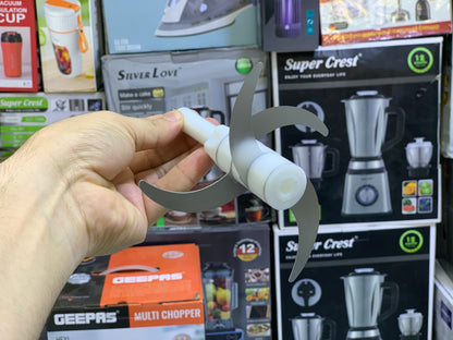 Geepas Multi-Functional Chopper – 5L Bowl | 500W Motor | Stainless Steel Blades | 2-Year Warranty