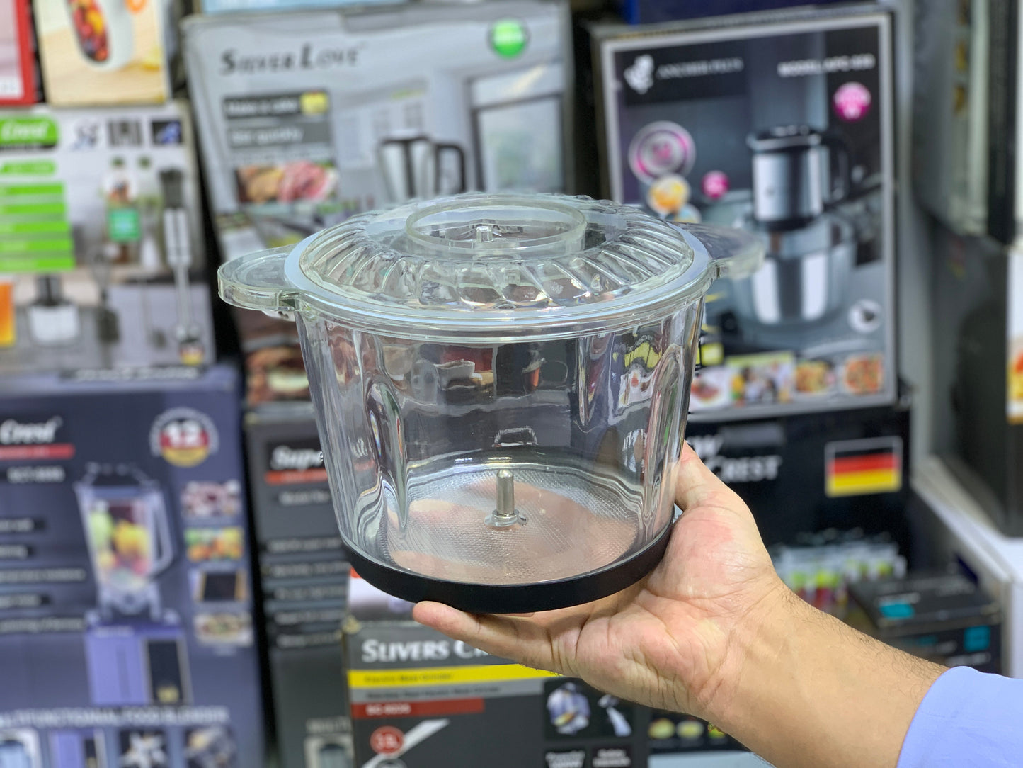 6 in 1 Food Chopper and Lasi maker double bowls and double blades