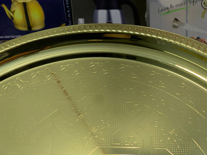 Golden Serving Trays 36cm 38cm and 40cm Stainless Steel