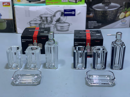 Acrylic Bathroom Set for Bathroom organization 4 Pieces