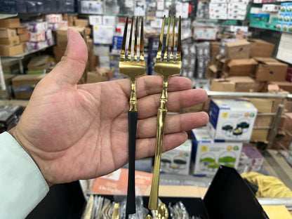 High Quality Polished Cutlery Set Golden and Half Golden Stainless Steel