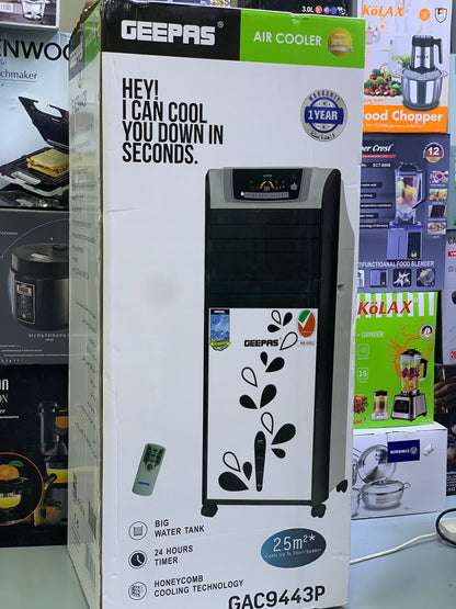 Geepas air cooler BIG Water Tank HoneyComb Pattern cooling technology 150w