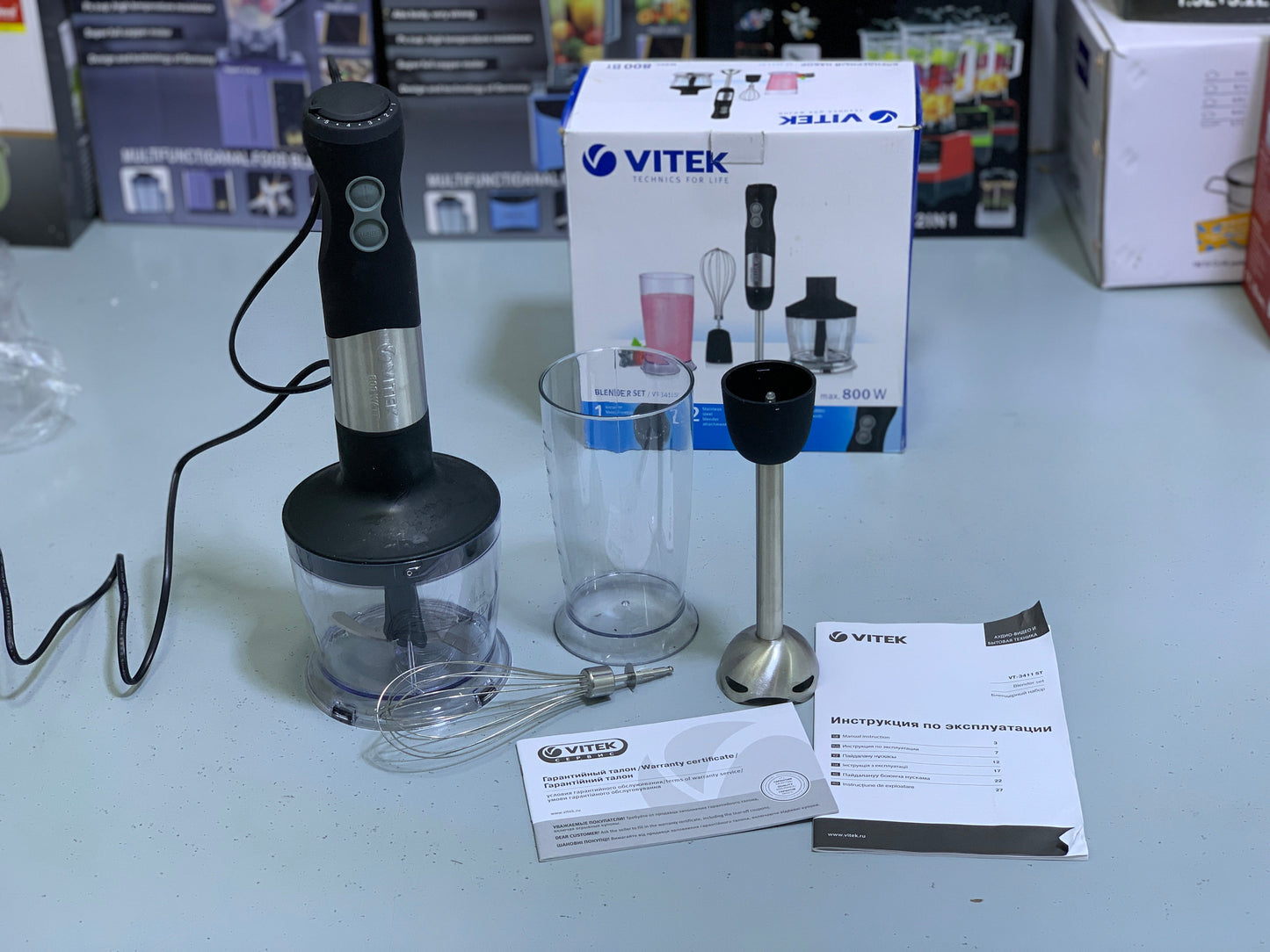 VITEK Blender Set VT-3411 ST – 800W | Stainless Steel Blades | Multi-Purpose Kitchen Tool