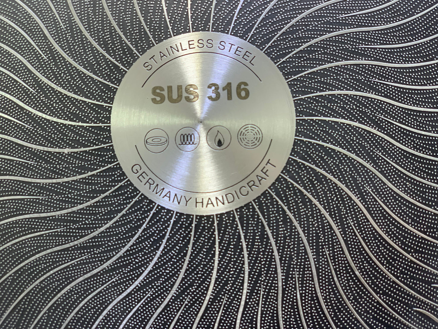 Laser Coating Frying Pan Stainless Steel Honeycomb Pattern Skillet without Lid