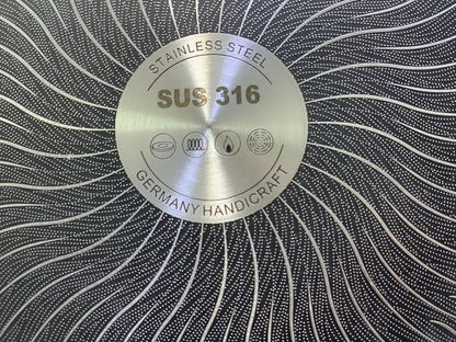 Laser Coating Frying Pan Stainless Steel Honeycomb Pattern Skillet without Lid