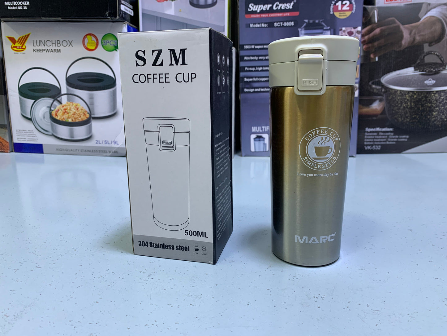 SZM Coffee Mug 500ml 304 Stainless Steel 20 hours Hot and Cold Capacity