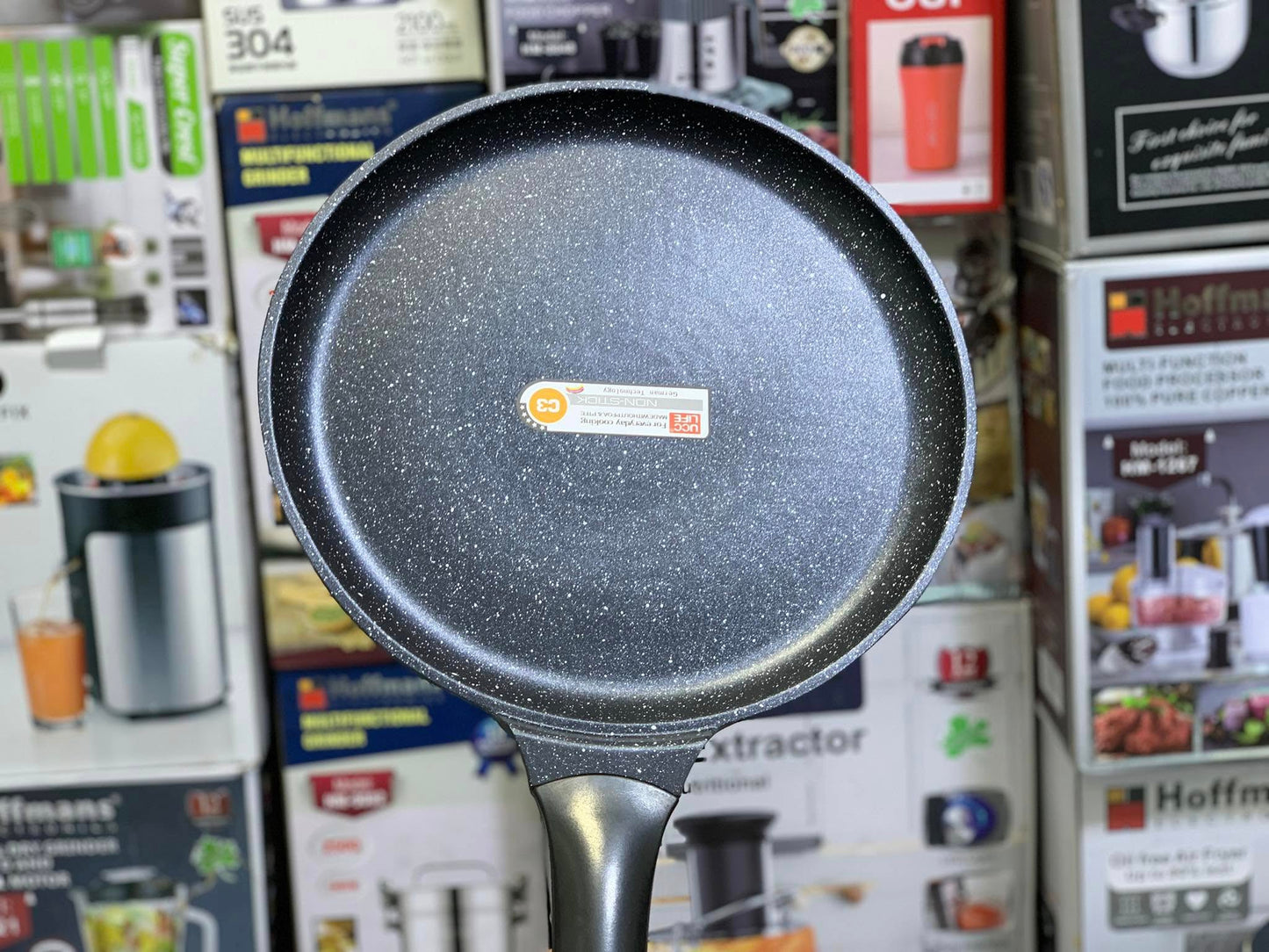 Non Stick UCC LIFE Granite Coating Flat Surface Frying Pan