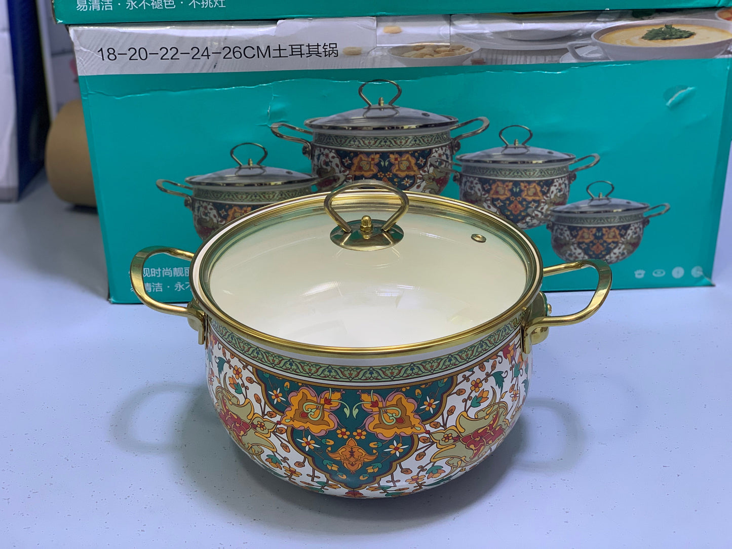 Non Stick Enamel Coating Cookware Set 10 Pieces