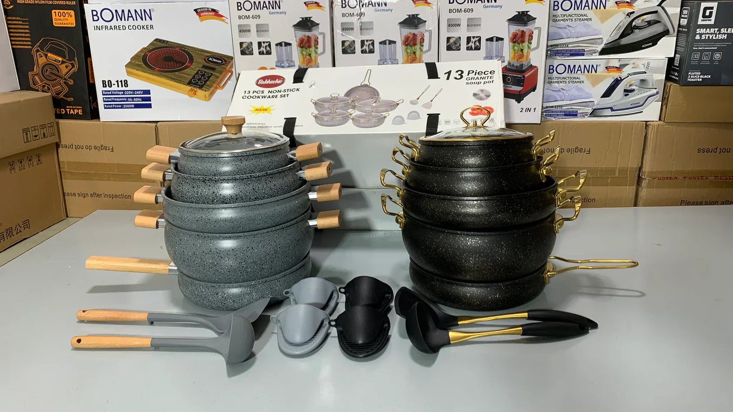 IMPORTED 13pcs Premium Cookware Set – Versatile and Stylish for Every Kitchen