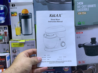 KOLAX’s LED Stand Mixer| 2000W| 7.8L bowl capacity