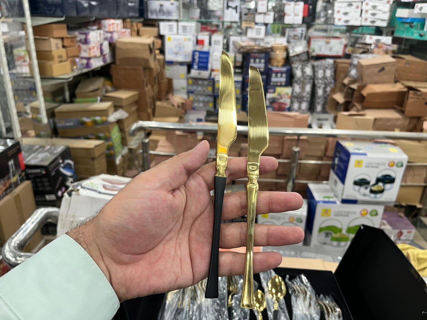 High Quality Polished Cutlery Set Golden and Half Golden Stainless Steel