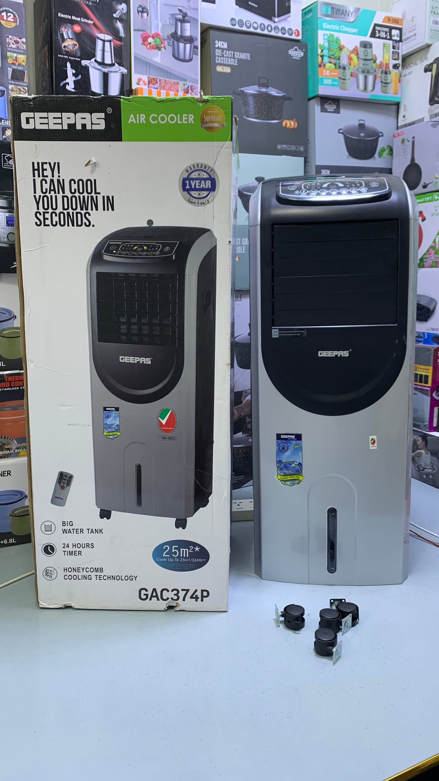 Geepas Air Cooler 150w with Big water Tank and HoneyComb cooling Technology