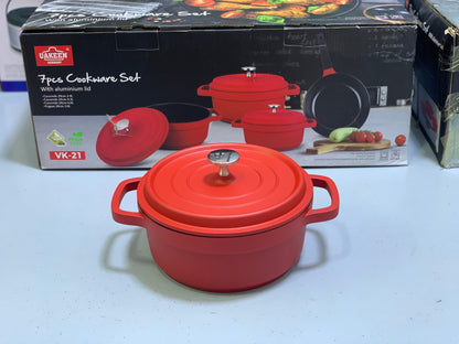 UAKEEN 7 pieces Die-Casting Aluminium Cookware Set|VK-21