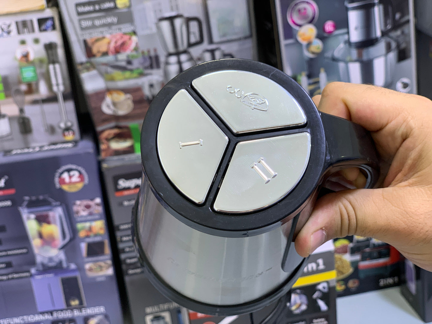 6 in 1 Food Chopper and Lasi maker double bowls and double blades