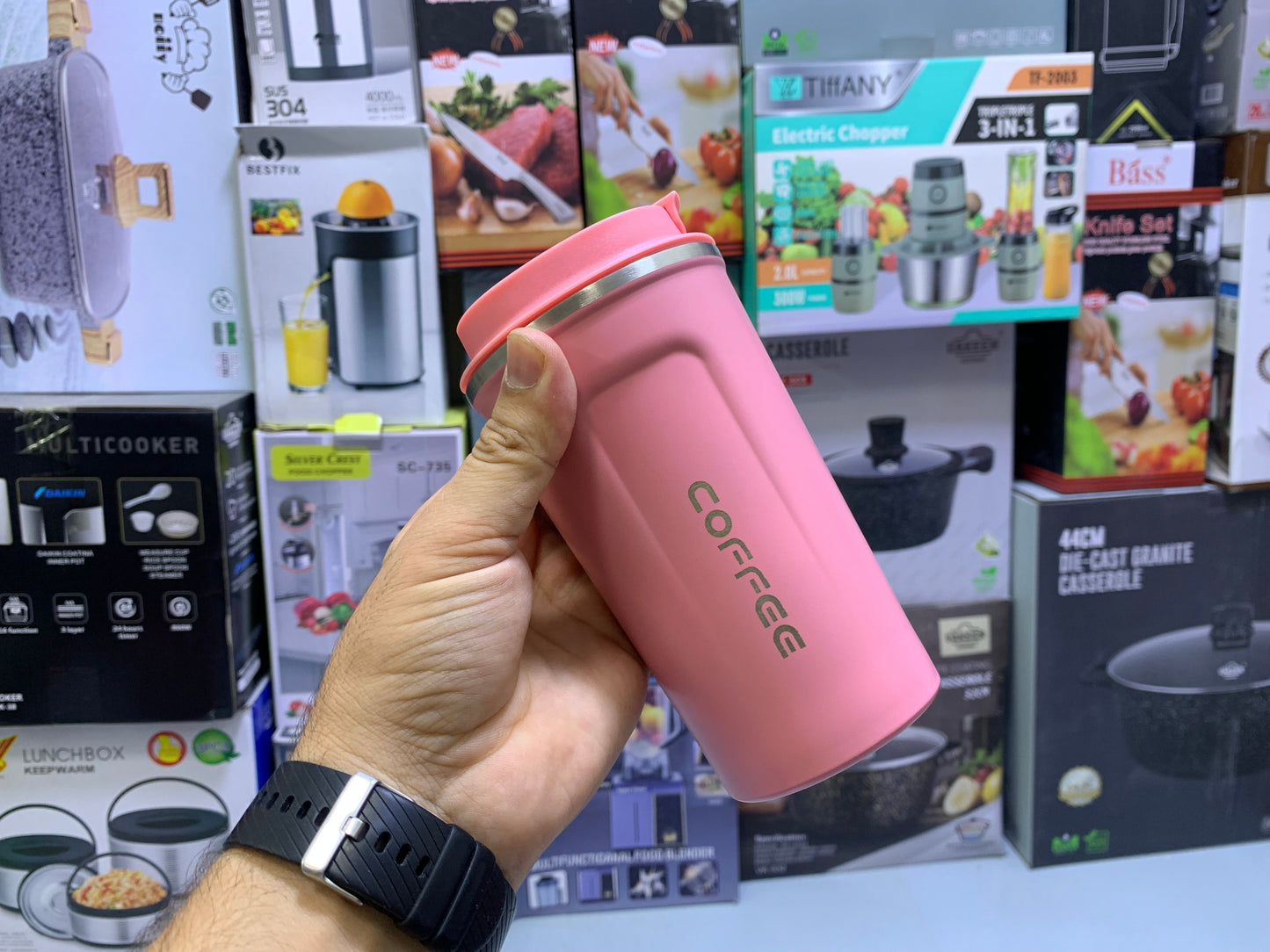 Coffee Mug Stainless Steel Vacuum Flask BYS House SUS 304 with Temperature Indicator