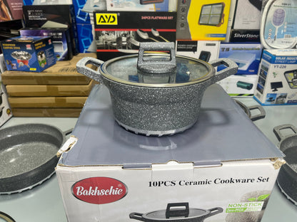 10 Pieces Ceramic Cookware set Pure Non-stick Long Lasting Cooking Pots