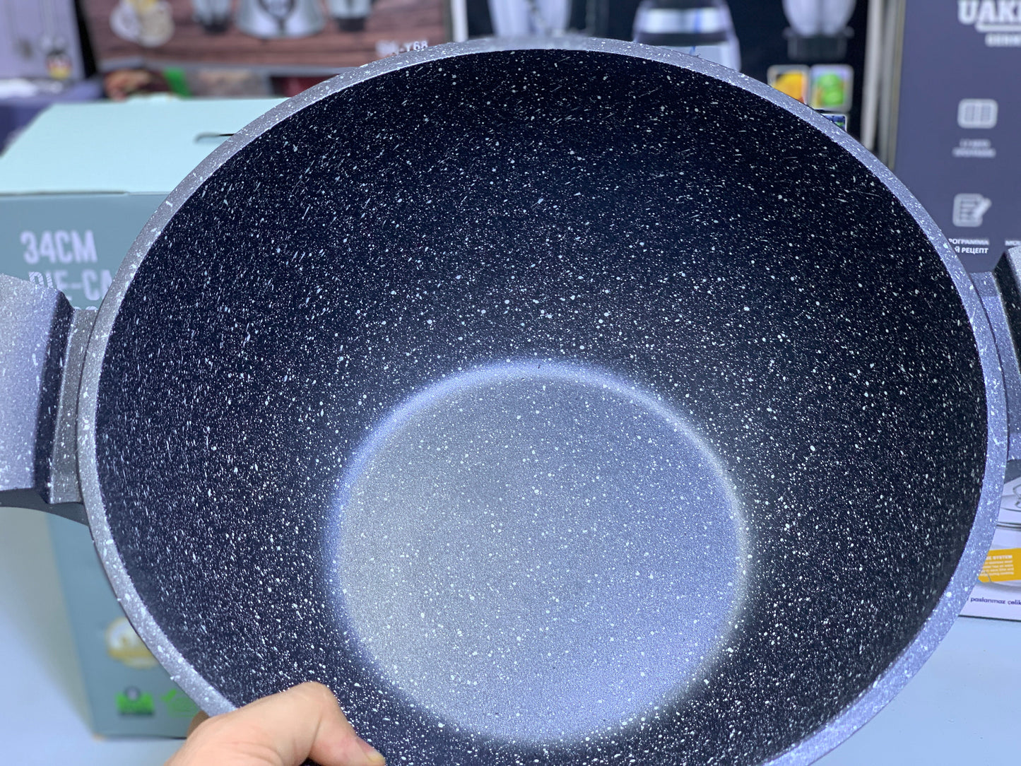 Uakeen Germany 34cm Die-Cast Granite Casserole – Premium Non-Stick Cookware for Modern Kitchens