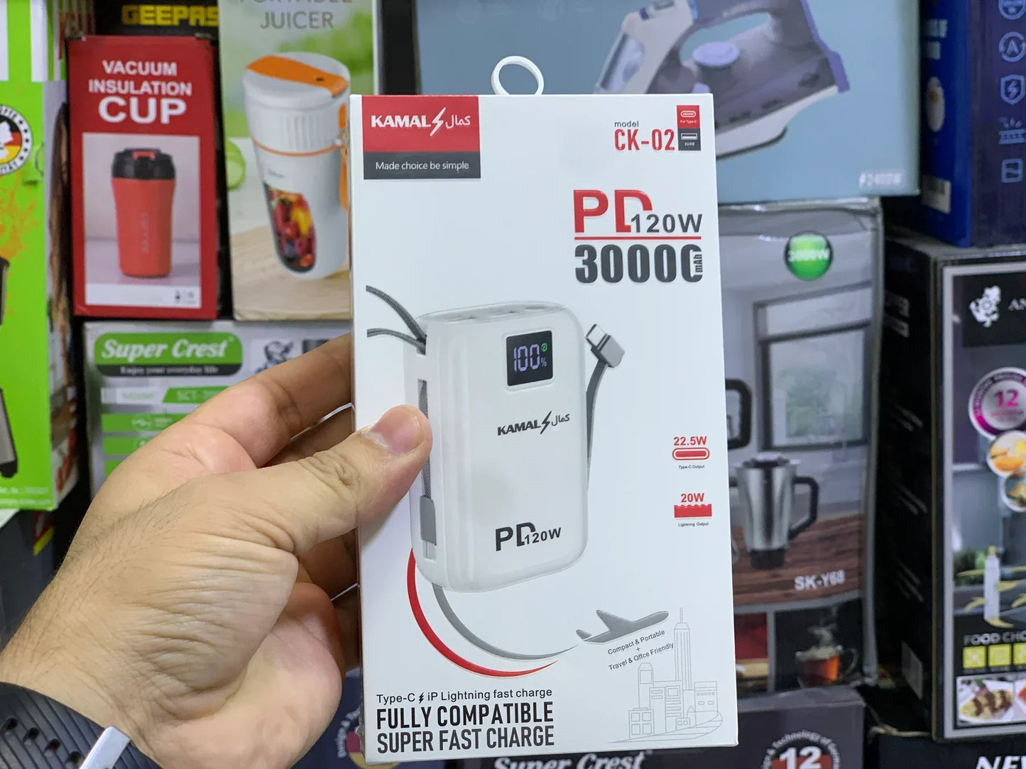 30000mAh Power Bank – 120W Fast Charging for Mobile Devices