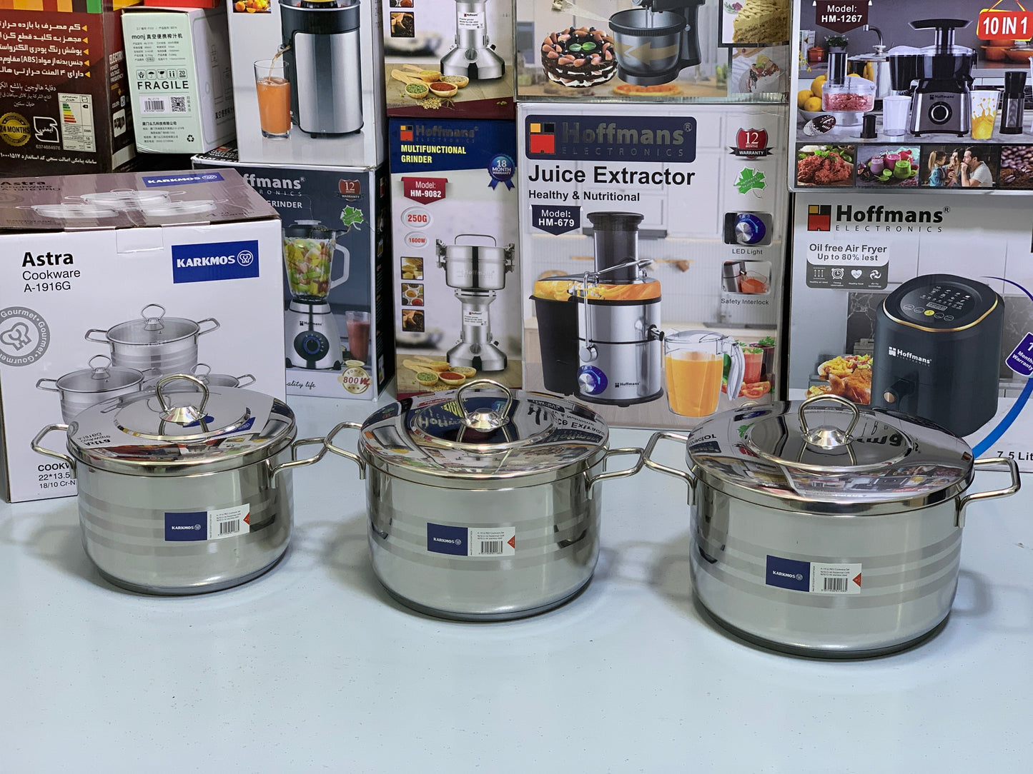 Karkmos 3 Pieces  Casseroles Cookware Set  Cri-Ni Stainless Steel