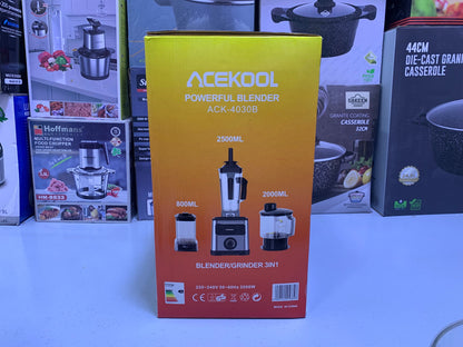 ACEKOOL Powerful 3 in 1 Blender 2000w and 2.5L Stainless Steel Blades